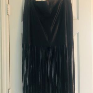 New leather black skirt